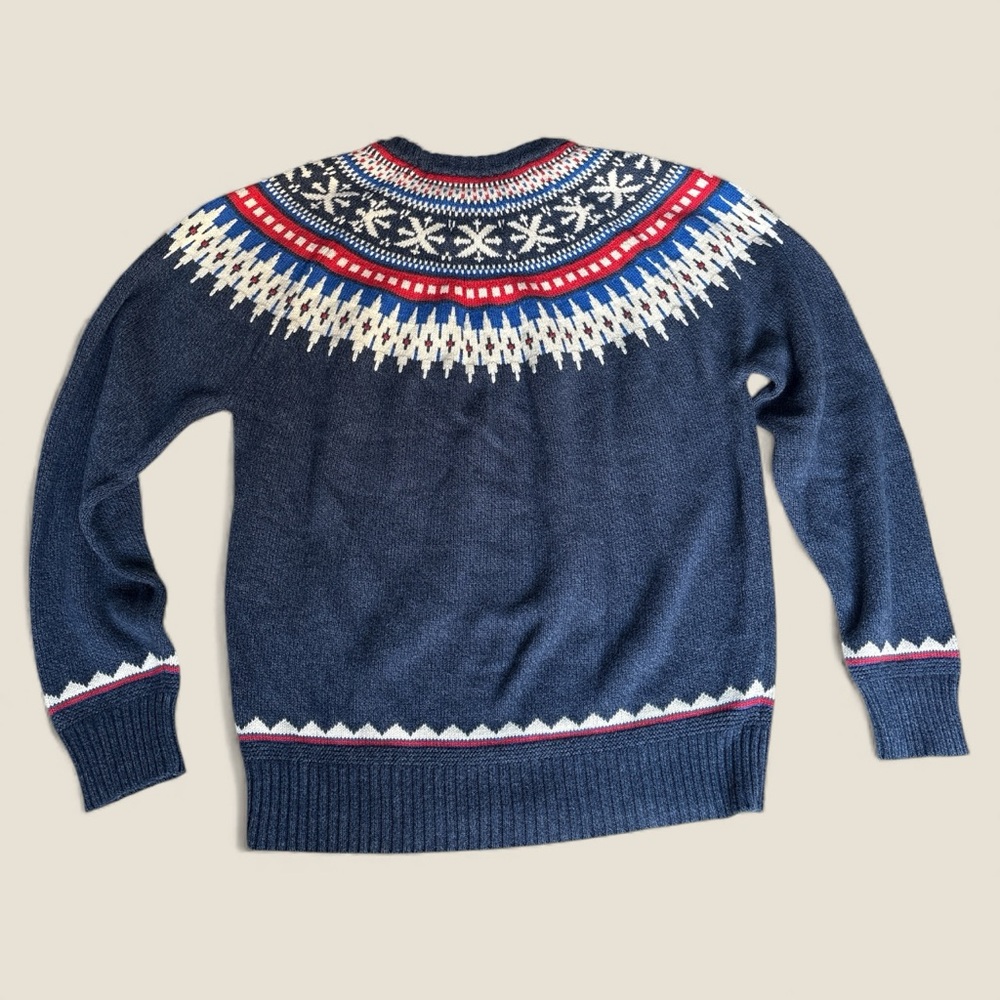 Men’s American Eagle Navy Blue Fair Isle Sweater New - Picture 7 of 7